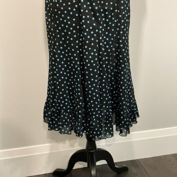 LAURA Black Sheer Polka Dot Sleeveless Dress 14 - Picture 5 of 12